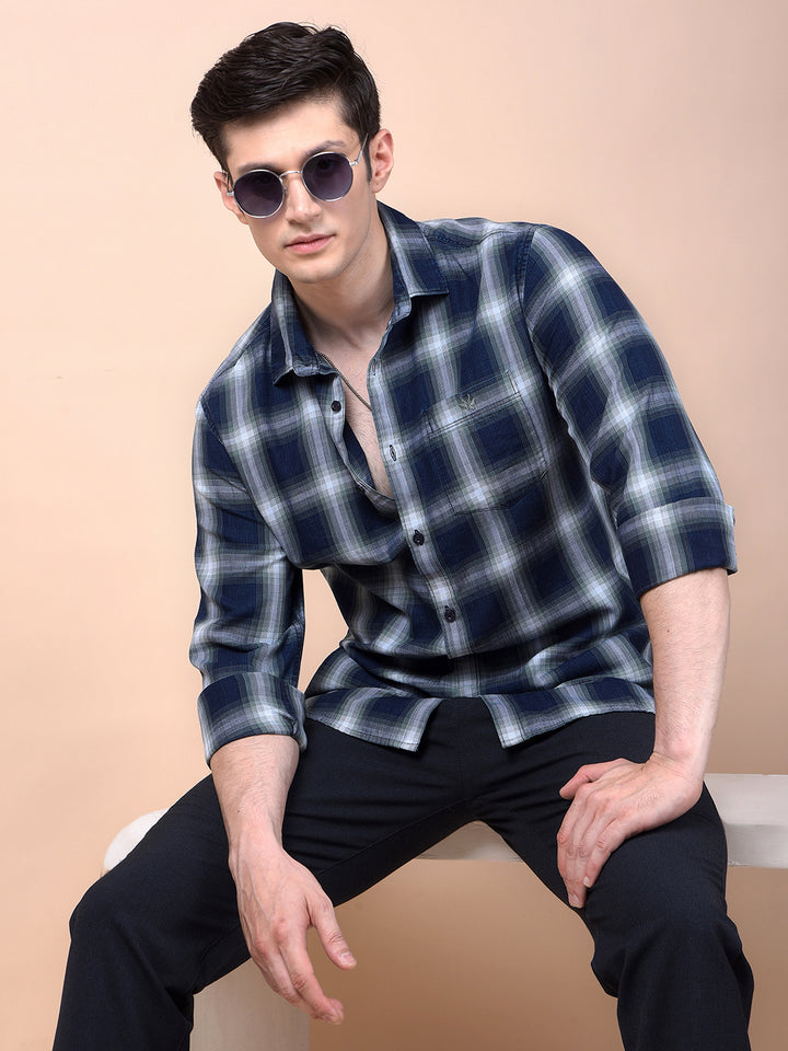 Green Checked 100% Cotton Shirt