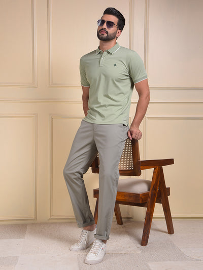 Modish Green Polo Neck T-Shirt