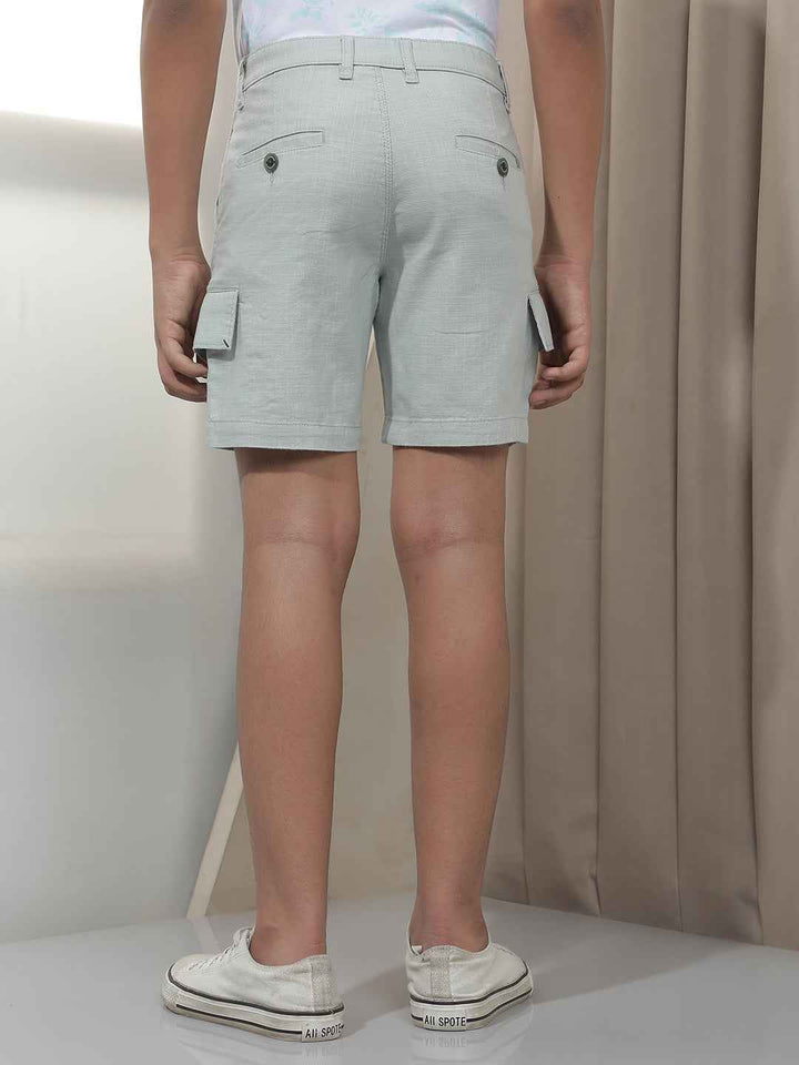 Green 100% Cotton Cargo Shorts