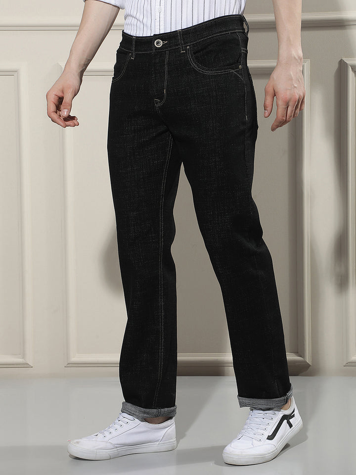 Refined Raven Black Straight Jeans