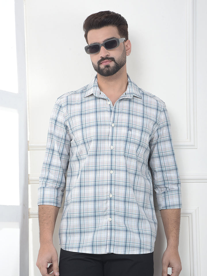 Warm Grey Checked Shirt