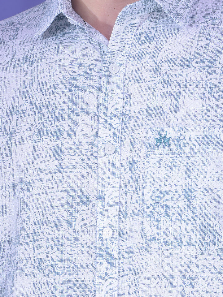 Green Printed 100% Cotton Shirt