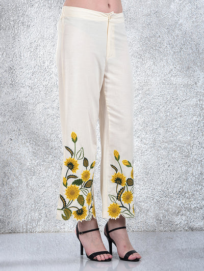 Cream Embroidered Co-Ord Set