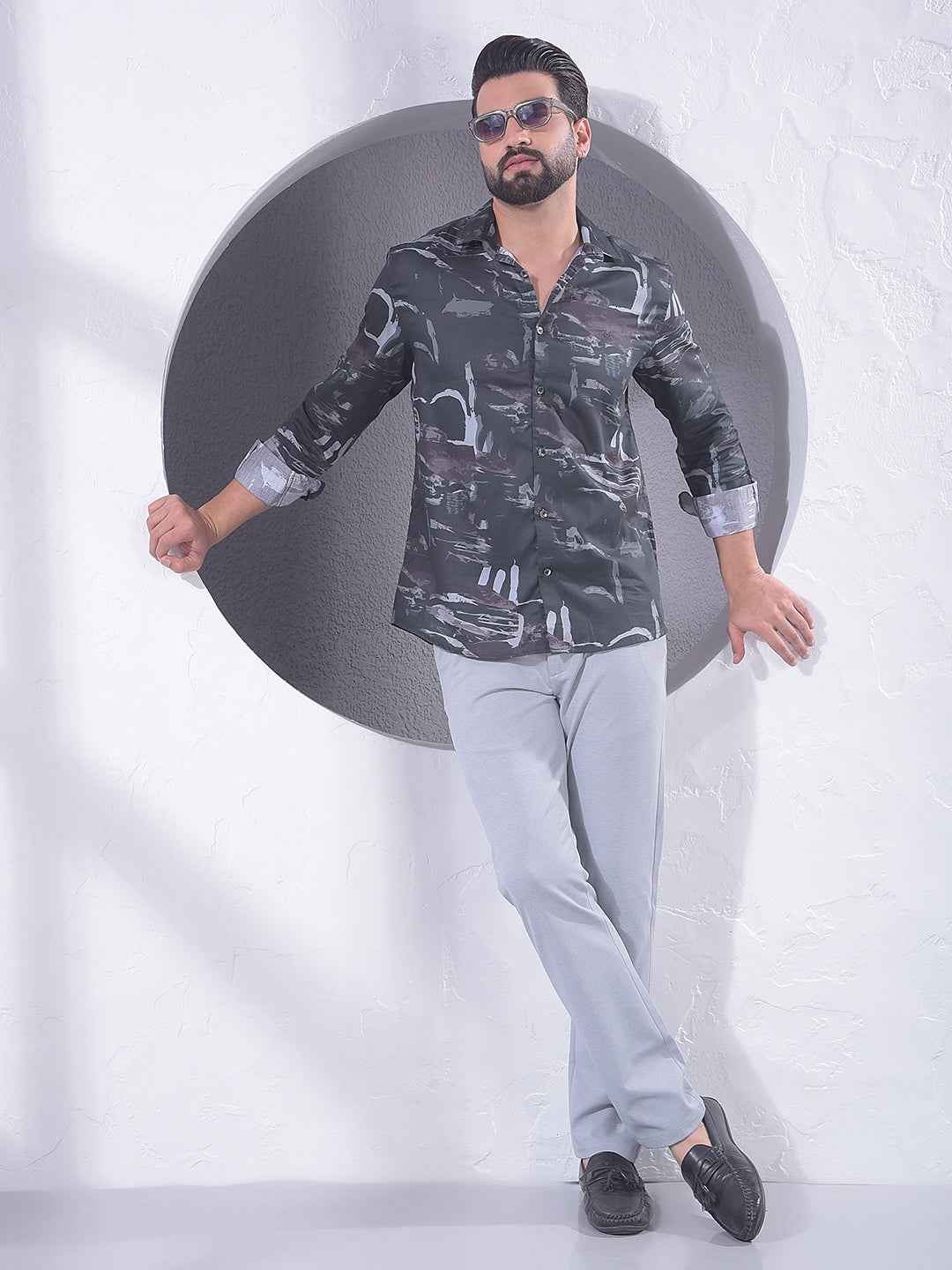 Grey Textured Surface Shirt