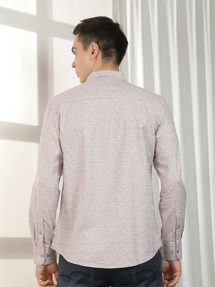 Purple Printed 100% cotton Shirt