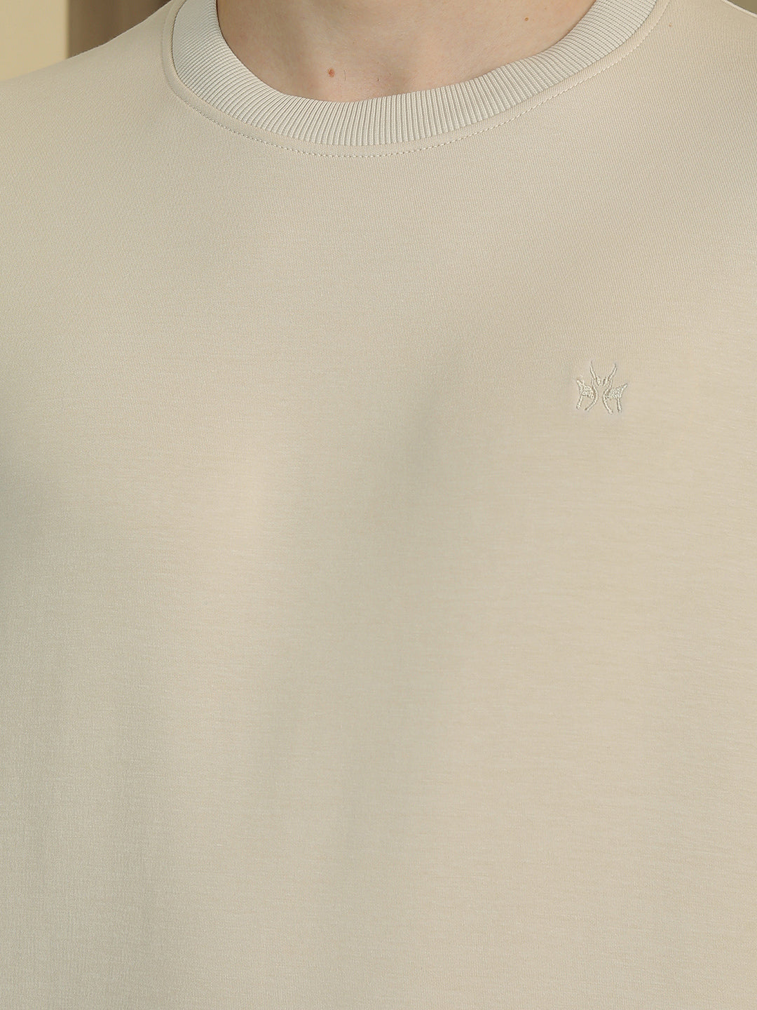 Beige Round Neck Sweatshirt