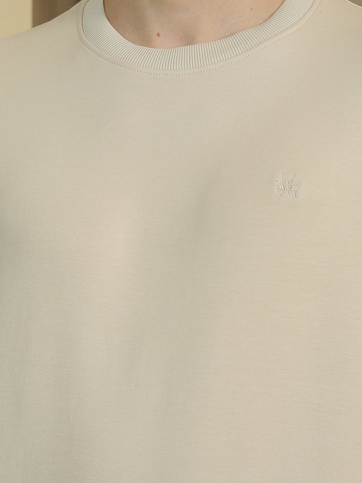 Beige Round Neck Sweatshirt
