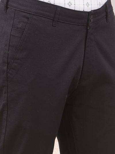 Carbon Dobby Stretch Black Trousers