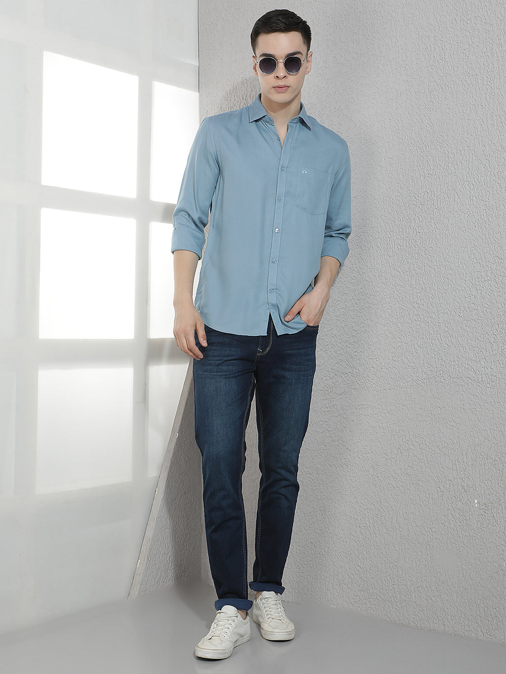 Vibrant Blue Casual Shirt