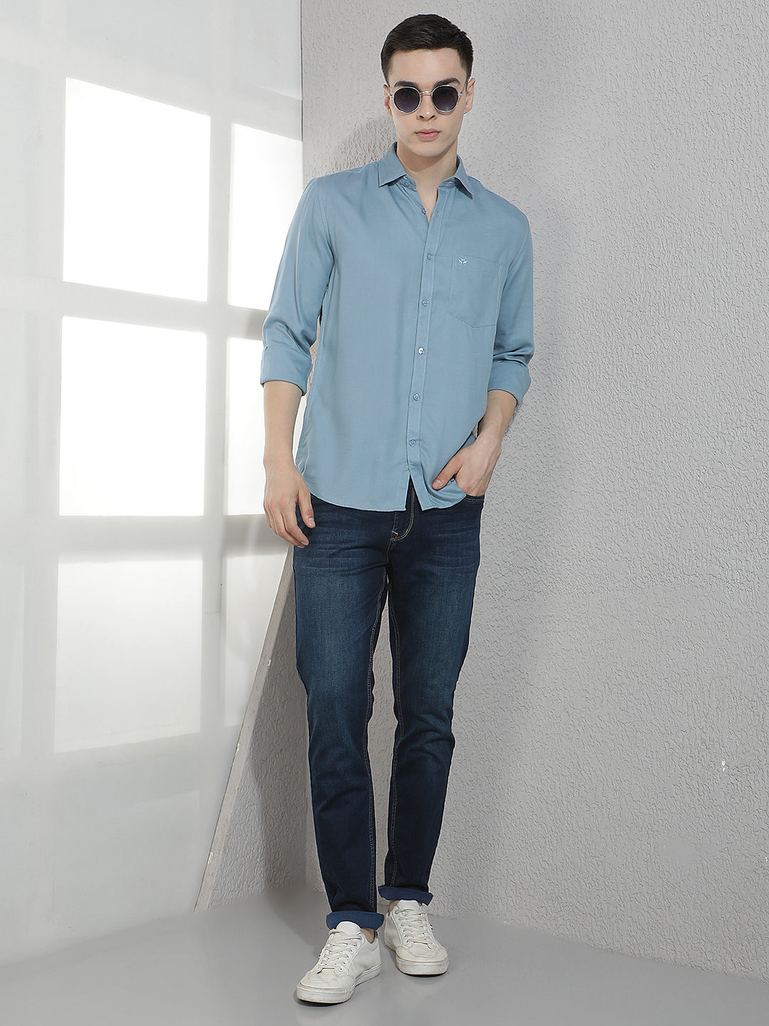 Vibrant Blue Casual Shirt