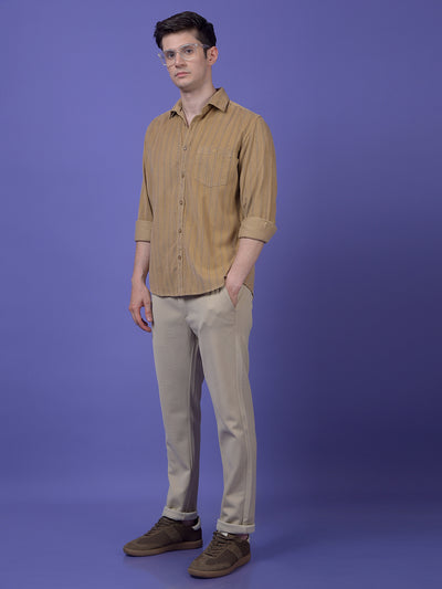 Light Beige Smooth Knit Trousers