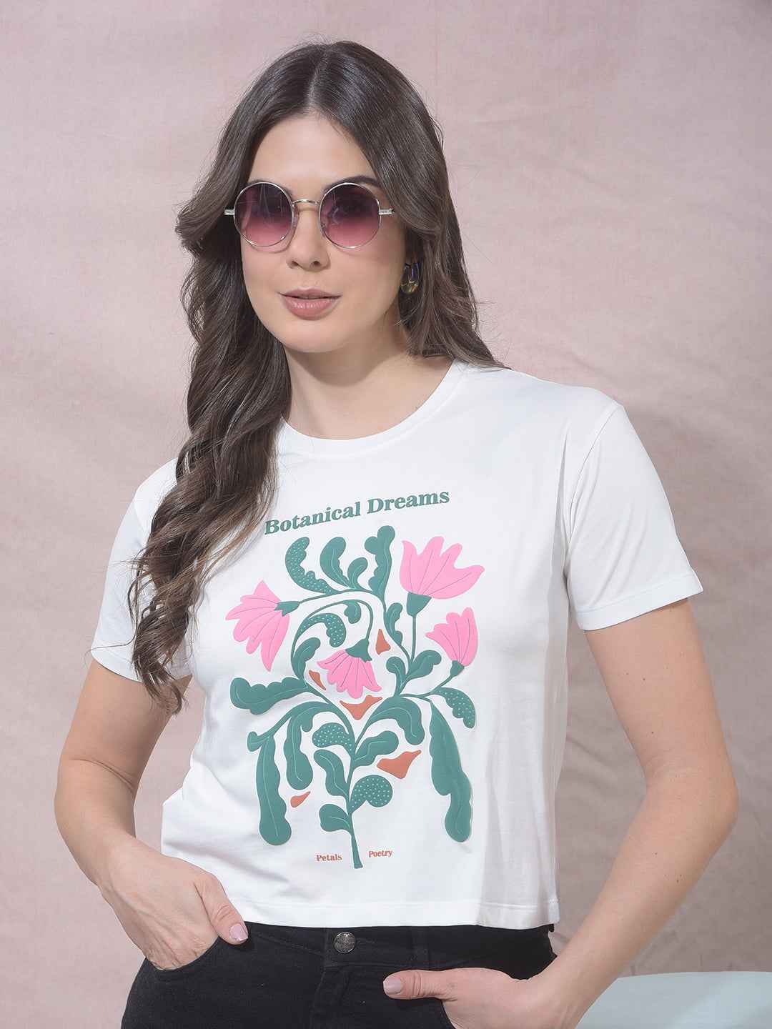White Graphic Print T-Shirt