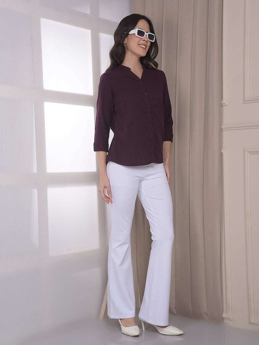White Bootcut Treggings