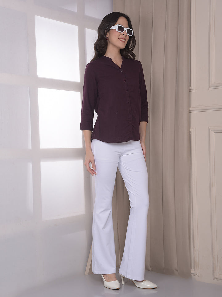 White Bootcut Treggings