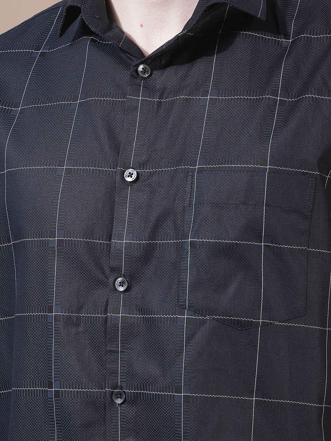 Blue Checked 100% Cotton Shirt