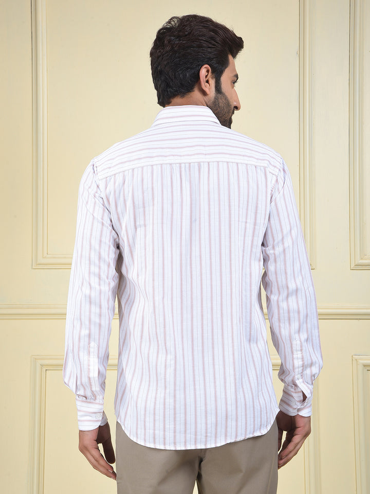 Purple Vertical Stripes 100% Cotton Shirt
