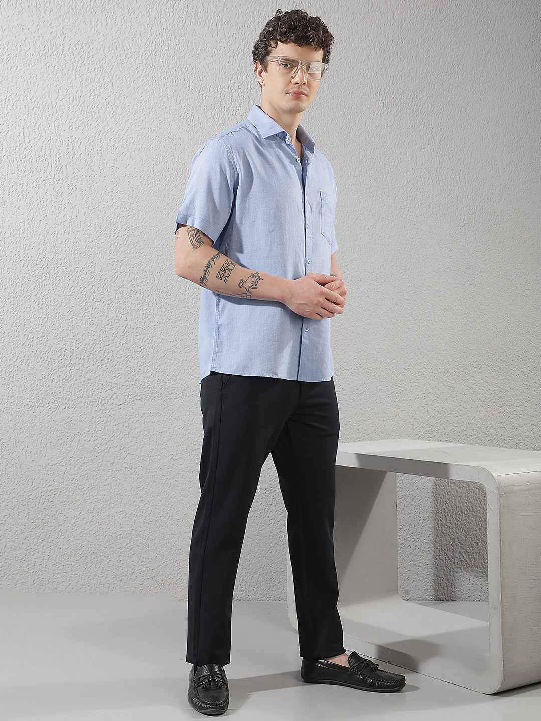 Linen Sky Blue Shirt