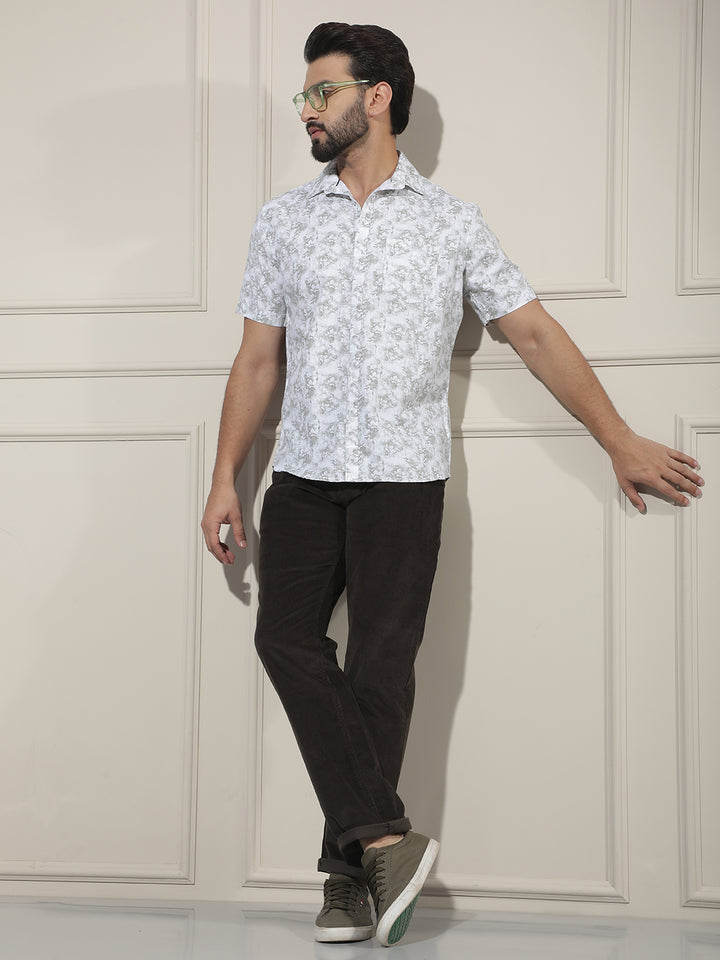 Green Floral Print Shirt