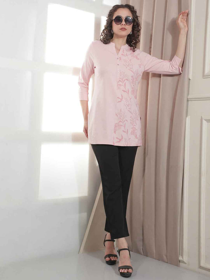 Pink Floral Printed Kurta