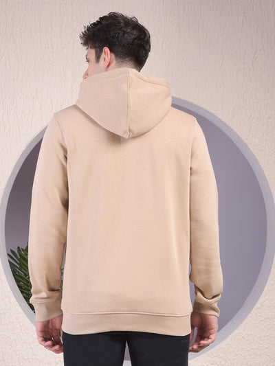 Luxe Beige Hooded Neck Sweatshirt