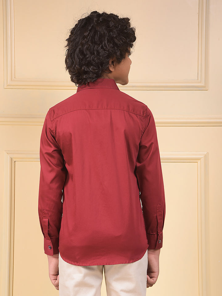 Maroon 100% Cotton Shirt