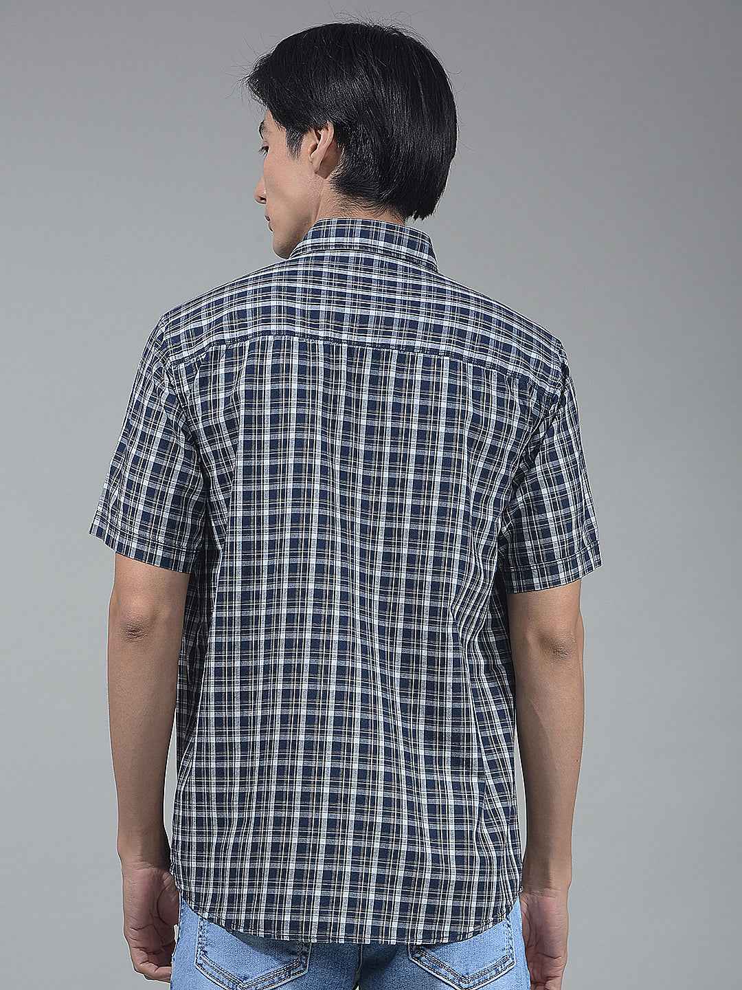 Blue Checked 100% Cotton Shirt