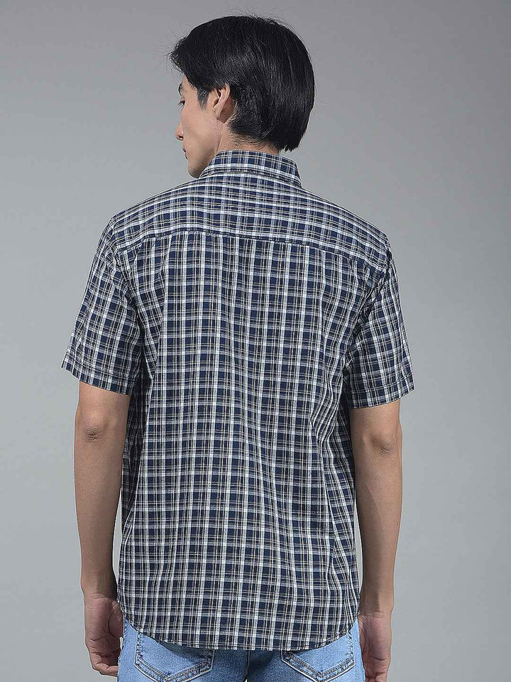 Blue Checked 100% Cotton Shirt
