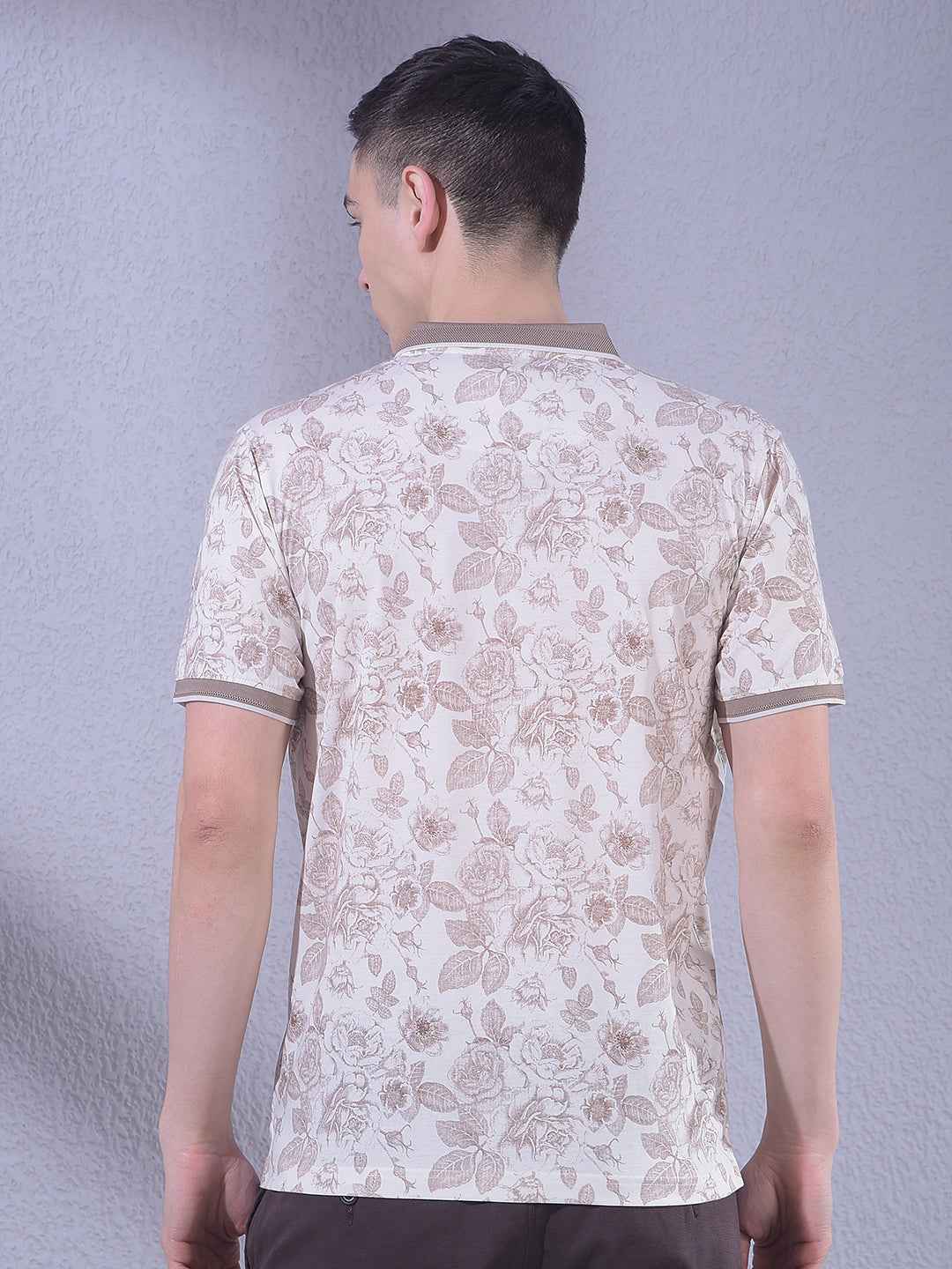 Brown Floral Print T-Shirt
