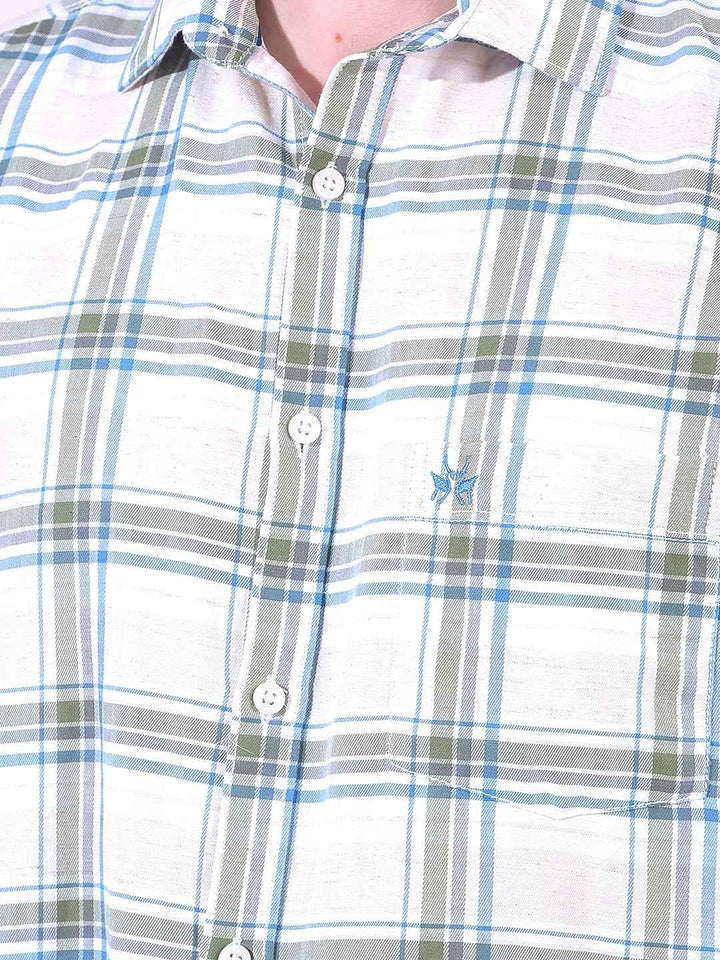 Green Linen Checked Shirt