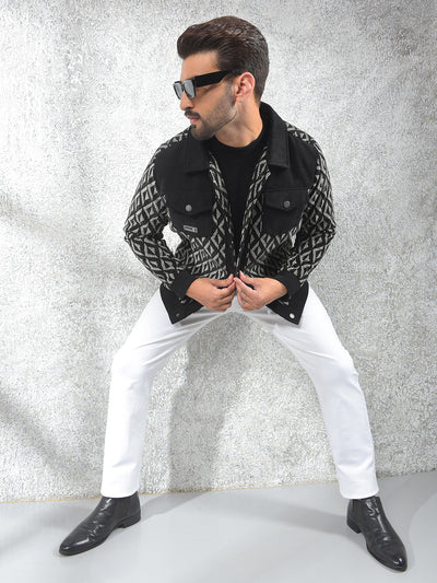 Breathable Black Jacquard Shacket