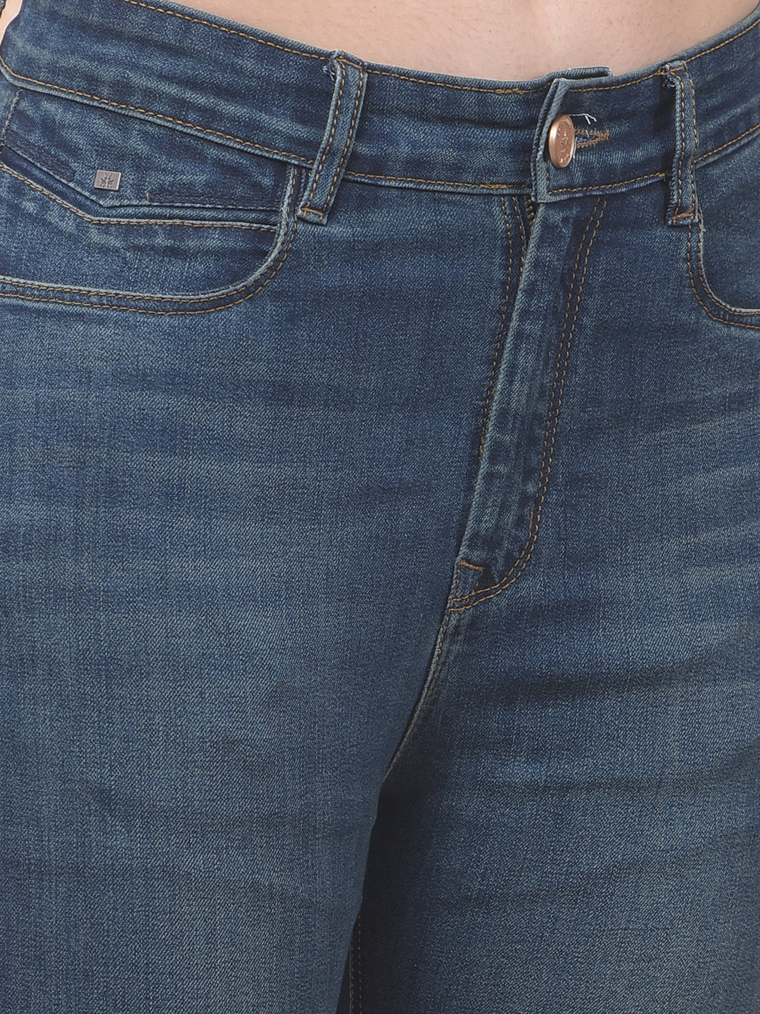 High Waist Blue Skinny Jeans