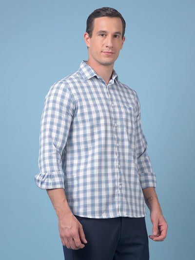 Blue Checked 100% Cotton Shirt