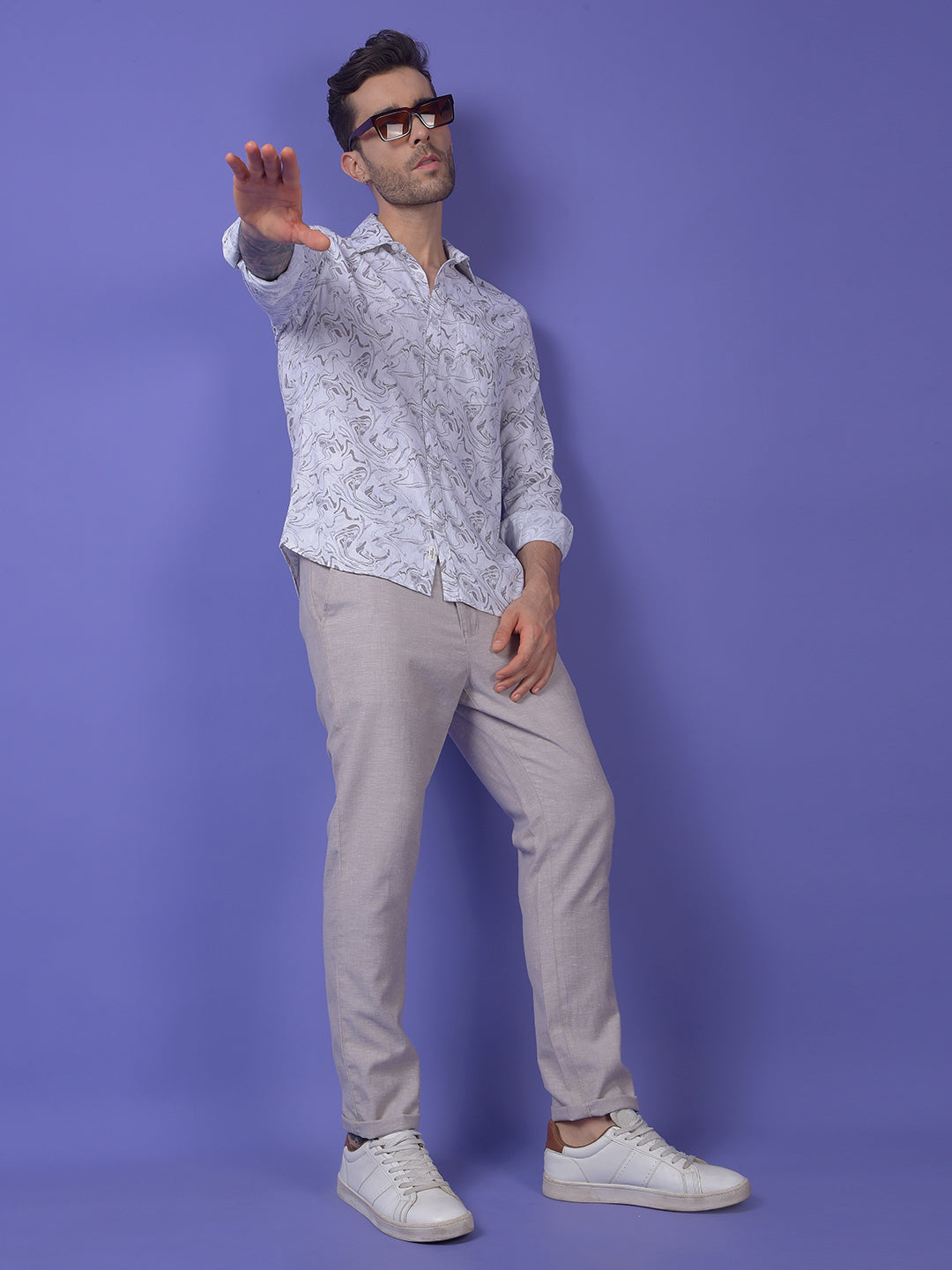 Grey Printed Shirt