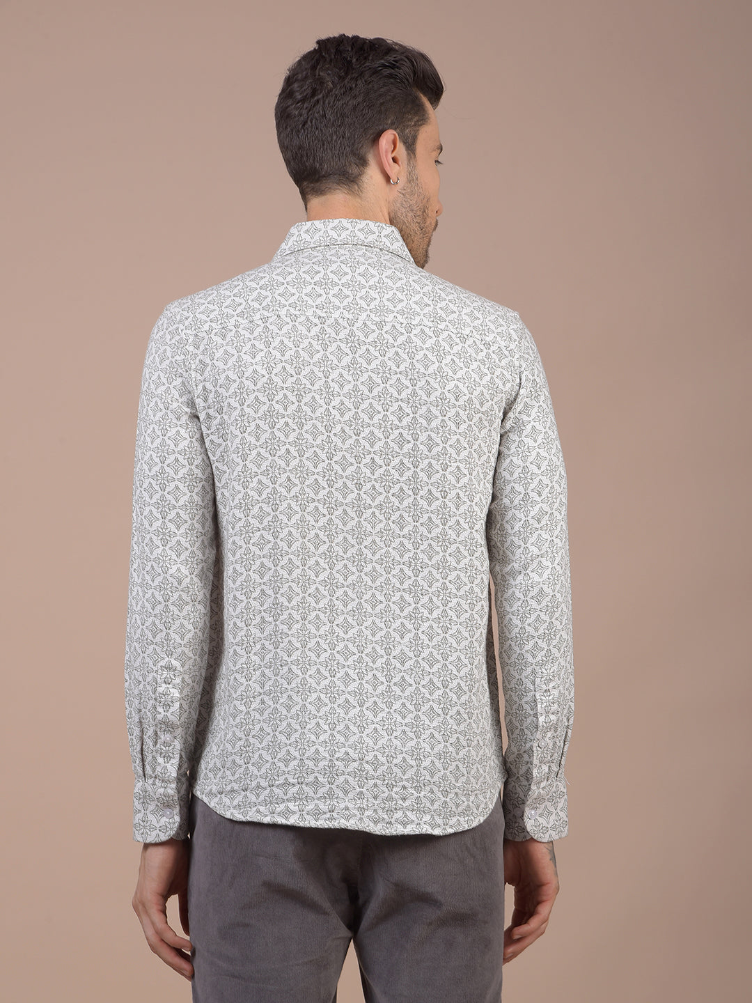 White Printed 100% Cotton Shirt