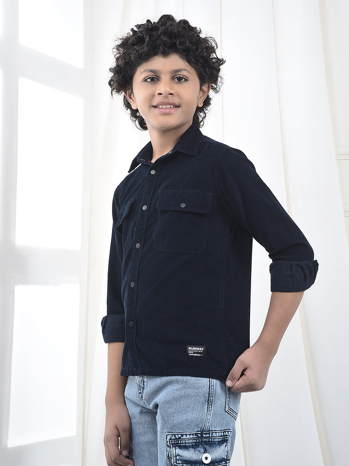 Blue 100% Cotton Corduory Shirt
