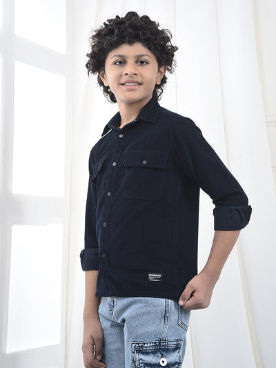 Blue 100% Cotton Corduory Shirt