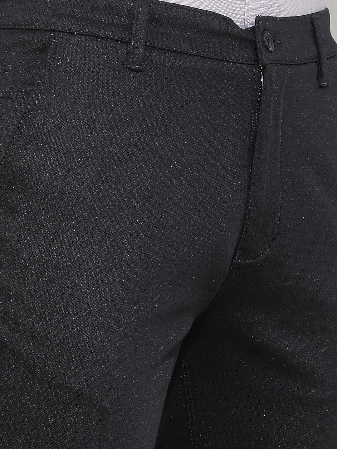 Black Printed Straight Trousers