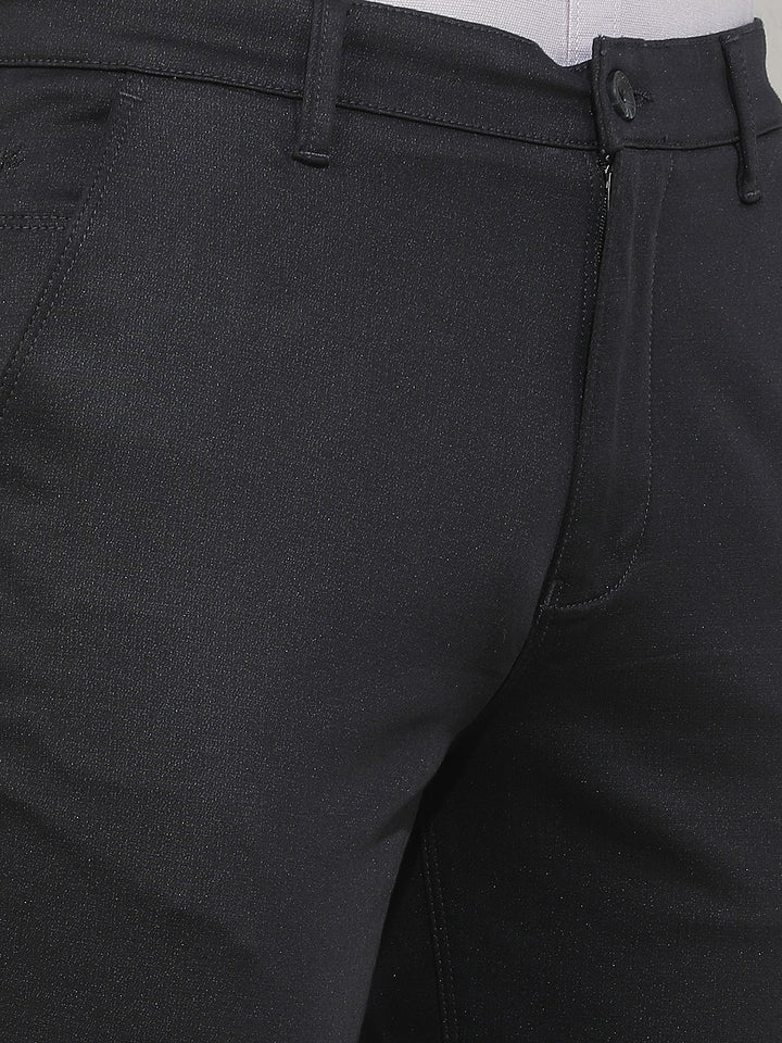 Black Printed Straight Trousers