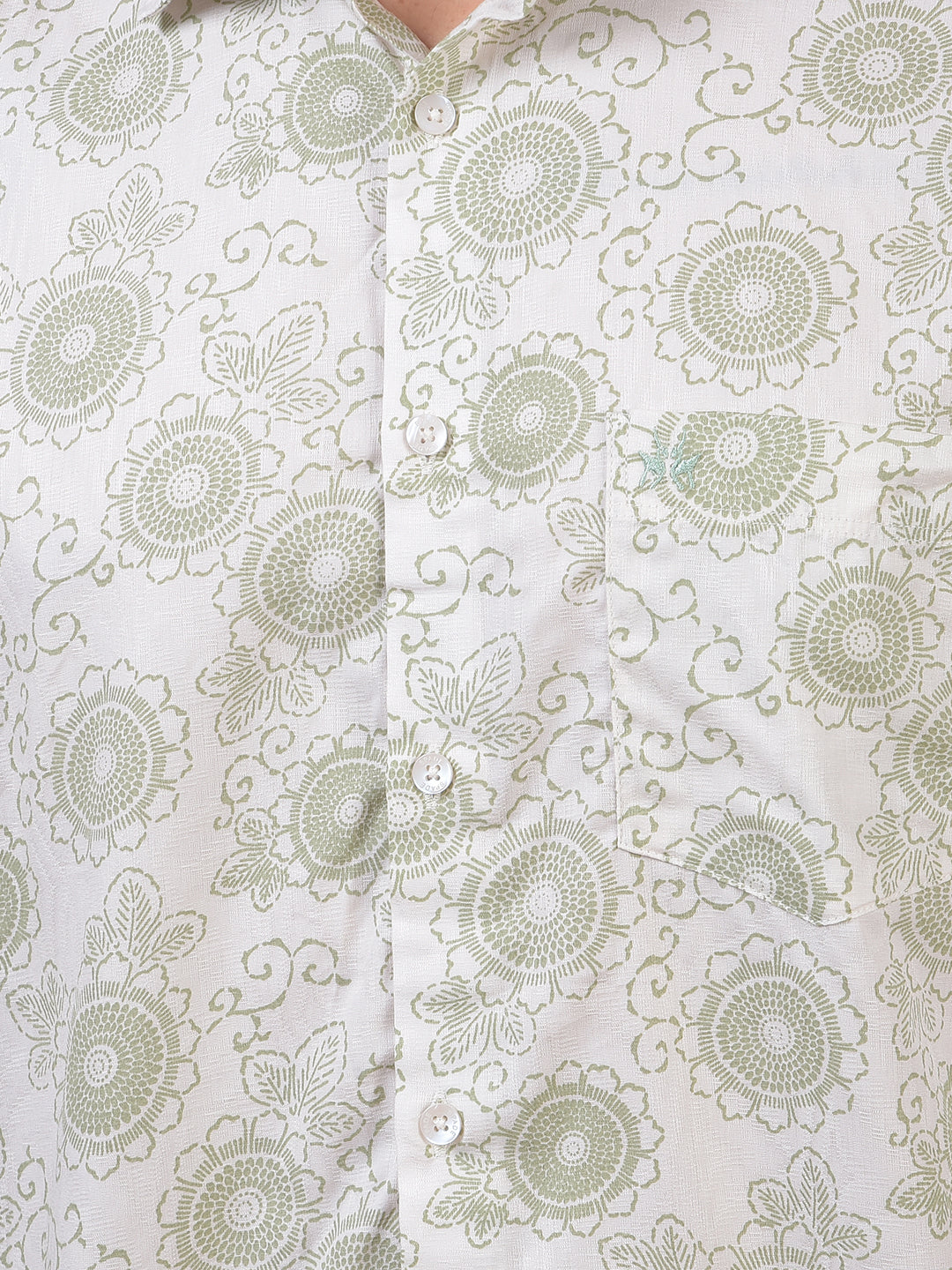 Green Floral Print Shirt