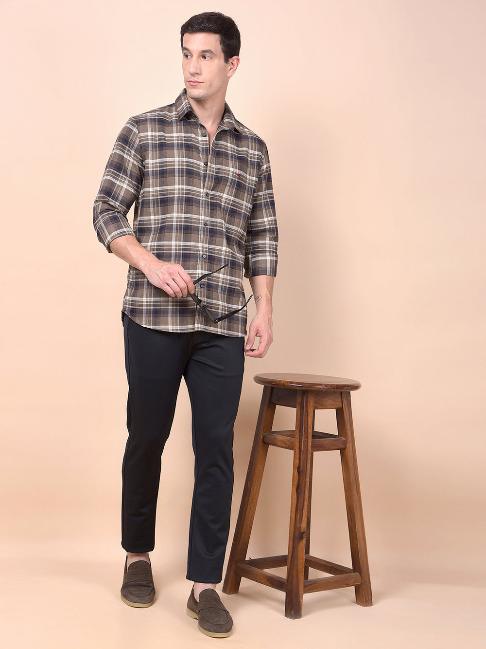 Brown Checked Shirt