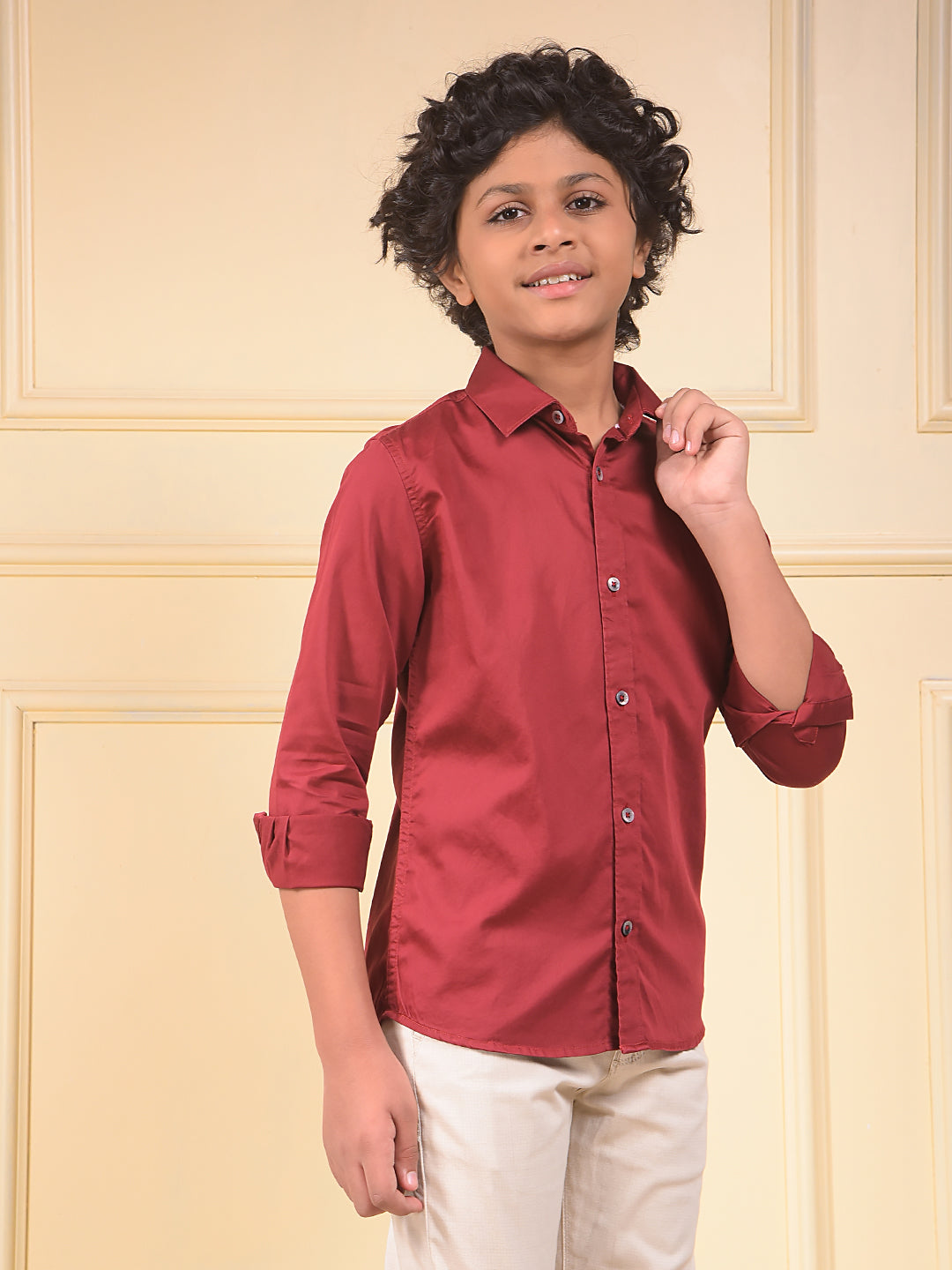 Maroon 100% Cotton Shirt