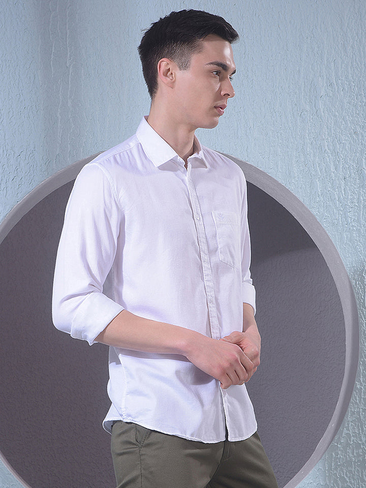 Minimal White Casual Shirt