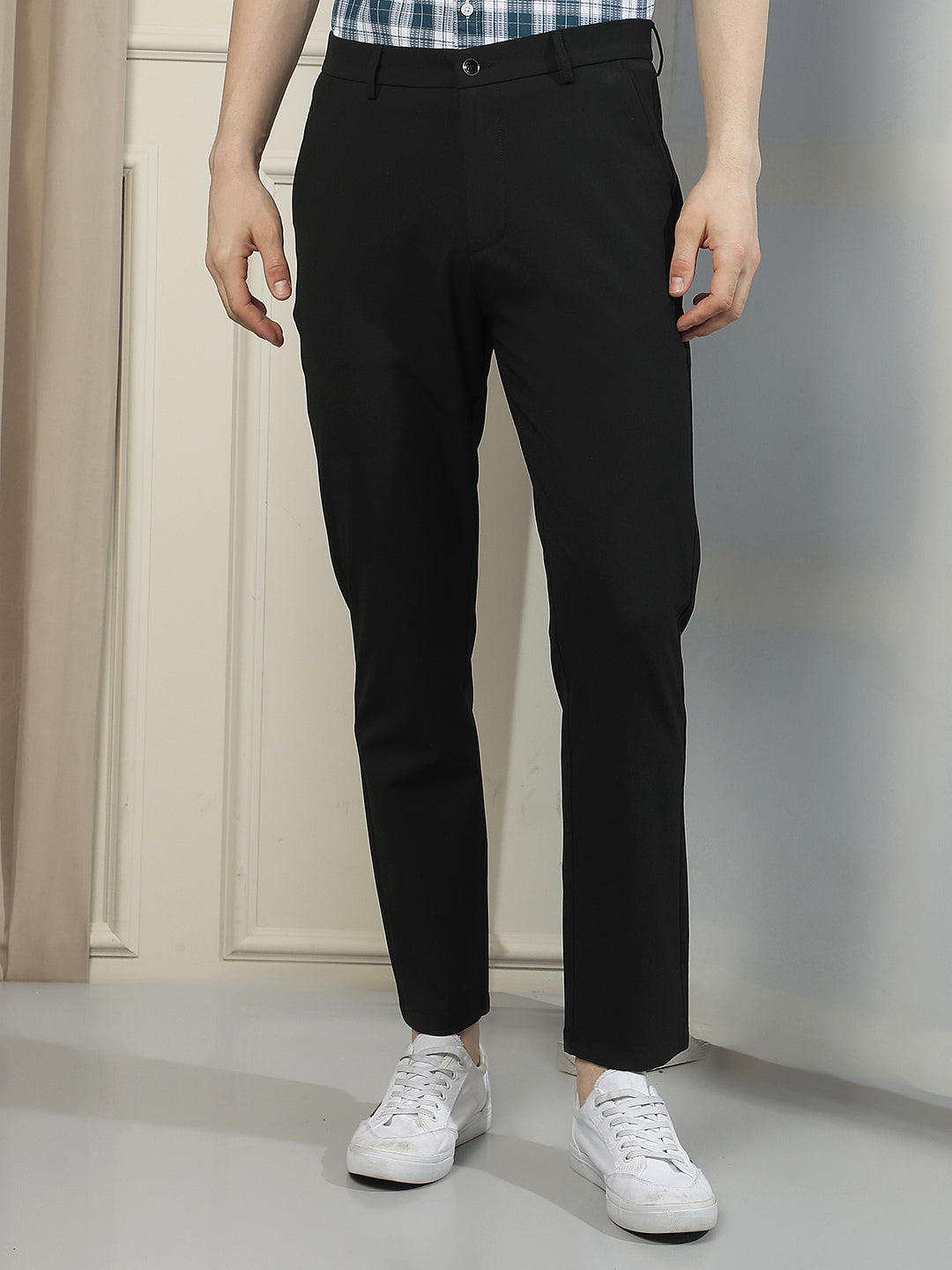Relaxed Raven Black Chino Trousers