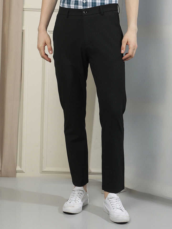Relaxed Raven Black Chino Trousers