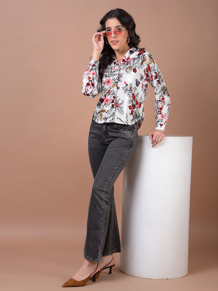 Multi-Color Floral Print Shirt