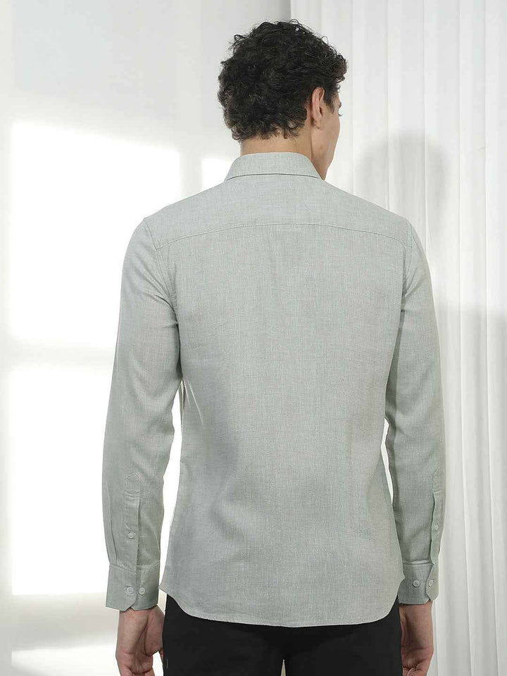 Green Casual Linen Shirt