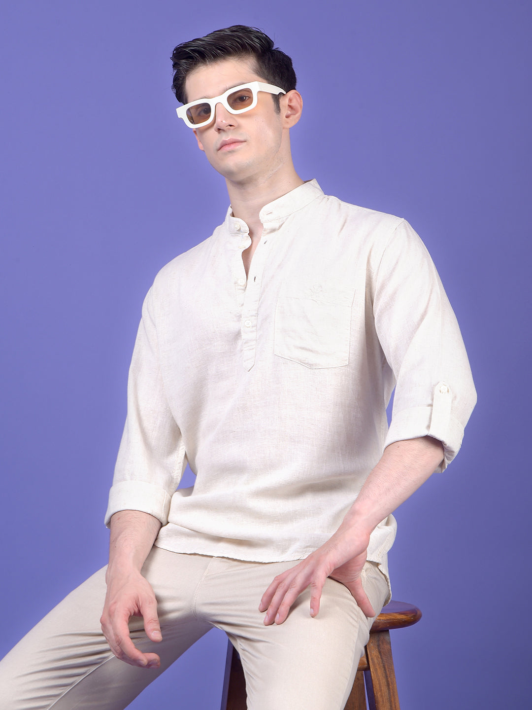 Off White Linen Kurta