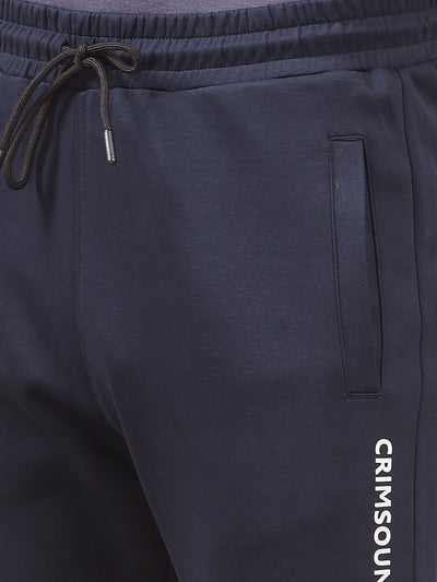 Navy Blue Cotton Trackpants