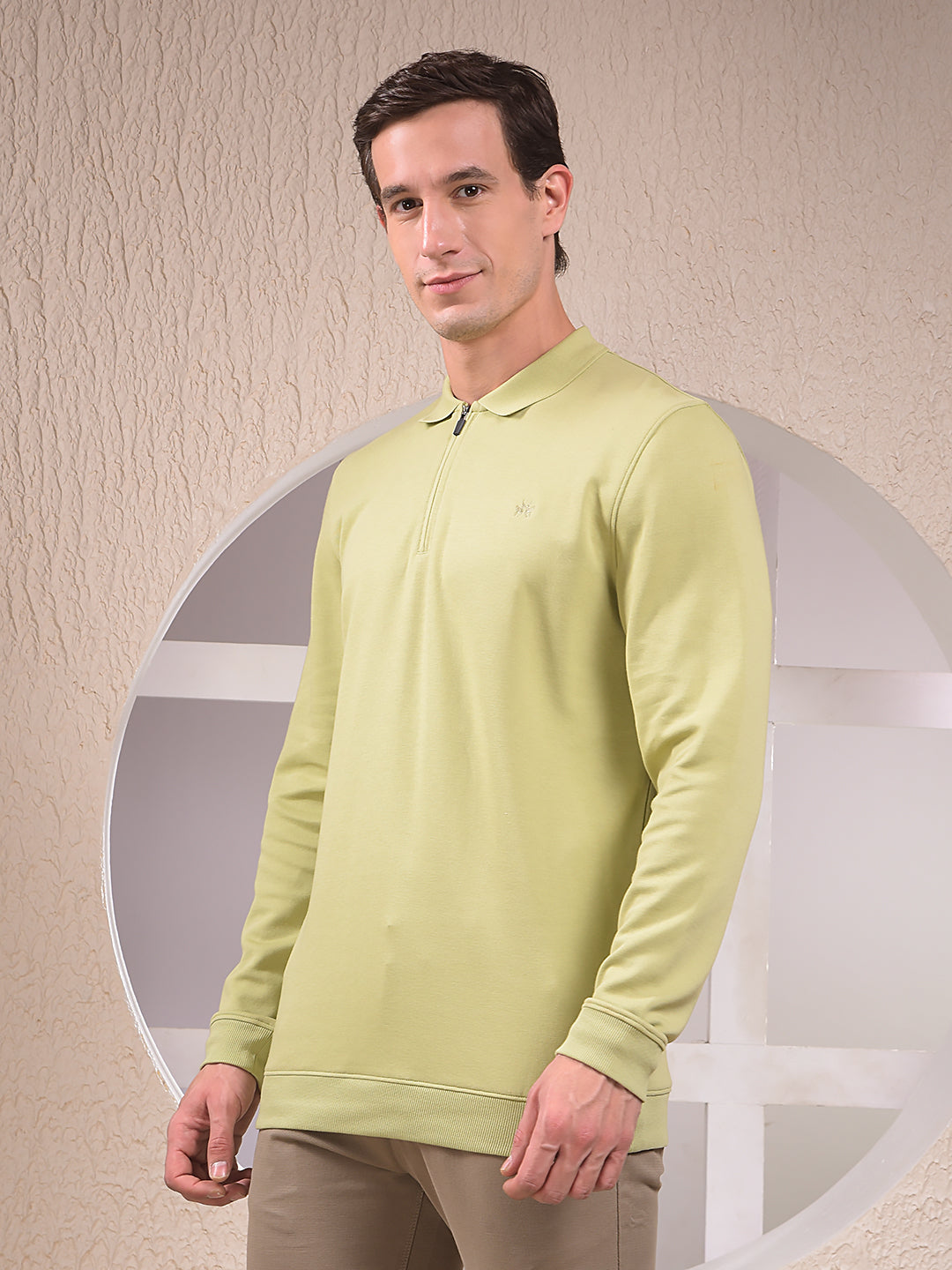Green Polo Neck Sweatshirt