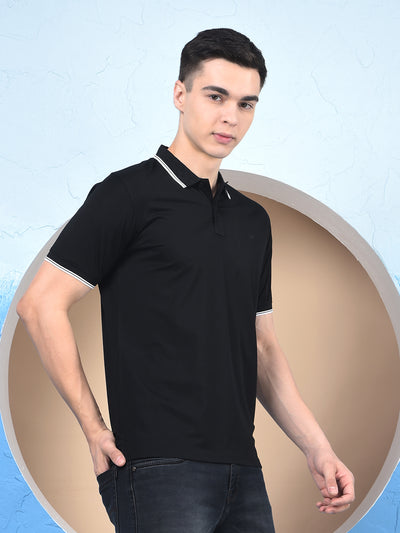 Noir Black Polo Neck T-Shirt